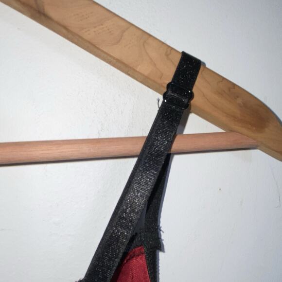 Romwe Woman's Velvet Structured Crop Top Cami SZ L Red Vamp Whimsigoth Festival - Picture 7 of 8